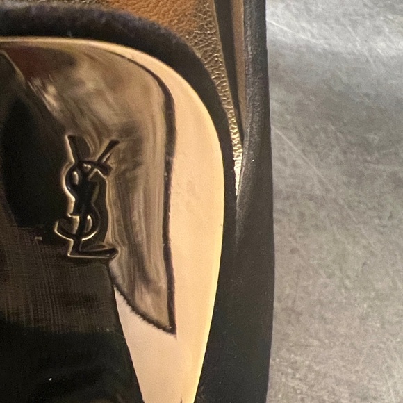 Yves Saint Laurent Black Pumps with Gold Detail - Picture 2 of 7
